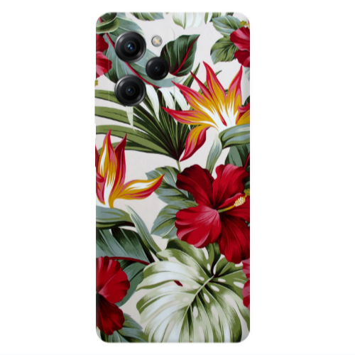 Xiaomi Poco X5 Pro laves and flowers Transparent Silicone TPU Θήκη