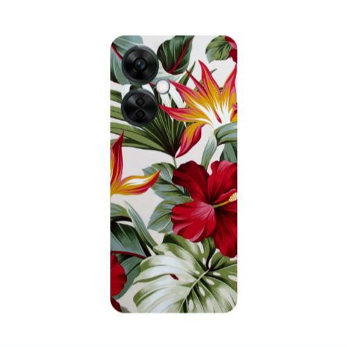 Oneplus Nord CE 3 Lite 5G laves and flowers Transparent Silicone TPU Θήκη