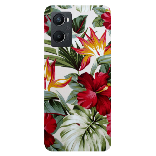 Oppo A 96 laves and flowers Transparent Silicone TPU Θήκη