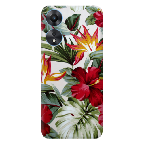 Oppo A 98 laves and flowers Transparent Silicone TPU Θήκη
