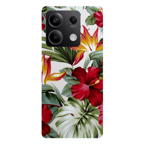 Xiaomi Redmi Note 13 5G laves and flowers Transparent Silicone TPU Θήκη