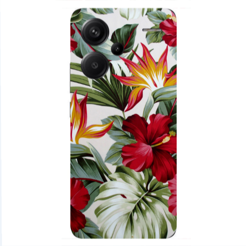 Xiaomi Redmi Note 13 Pro+ 5G  laves and flowers Transparent Silicone TPU Θήκη
