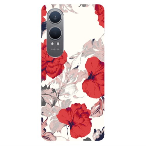 Oneplus Nord Ce 4 lite Red Flowers Transparent Silicone TPU Θήκη