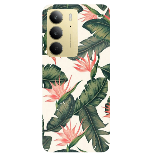 Realme C 75 Green Laves Transparent Silicone TPU Θήκη
