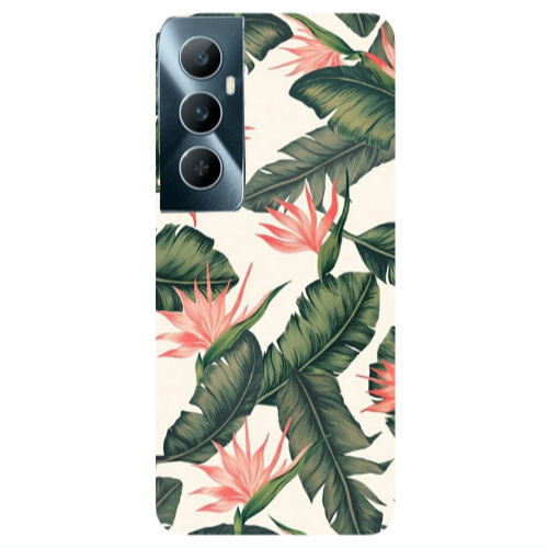 Realme C65 Green Laves Transparent Silicone TPU Θήκη