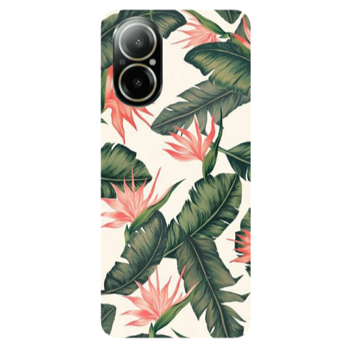 Realme C67 Green Laves Transparent Silicone TPU Θήκη