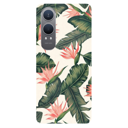 Oneplus Nord Ce 4 lite Green Laves Transparent Silicone TPU Θήκη