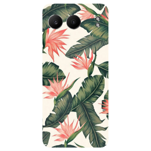 Oneplus Nord 4 Green Laves Transparent Silicone TPU Θήκη