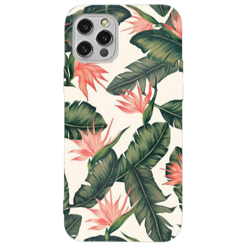 Apple iPhone 12 Pro Green Laves Transparent Silicone TPU Θήκη