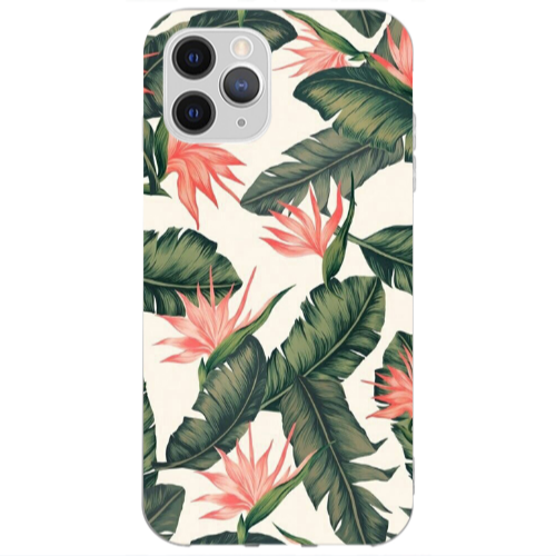 Apple iPhone 12 Pro Max Green Laves Transparent Silicone TPU Θήκη