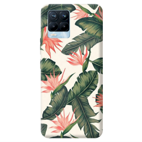 Realme 8 Pro Green Laves Transparent Silicone TPU Θήκη