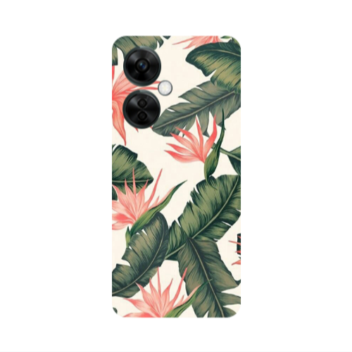 Oneplus Nord CE 3 Lite 5G Green Laves Transparent Silicone TPU Θήκη