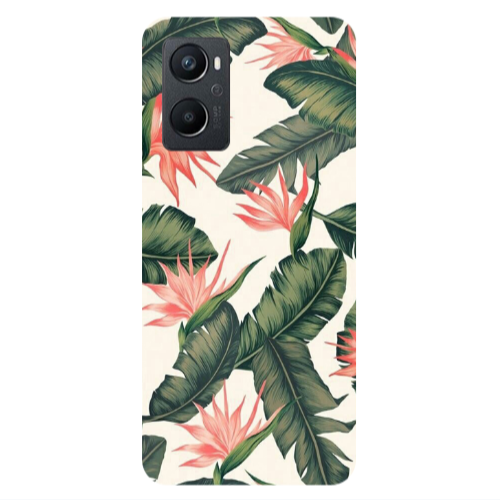 Oppo A 96 Green Laves Transparent Silicone TPU Θήκη
