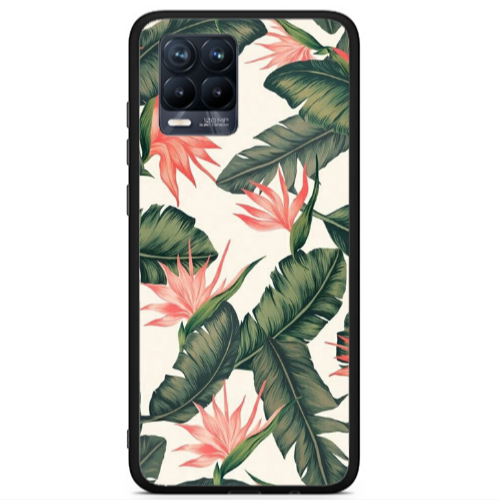 Realme 8 i Green Laves Black Glossy Θήκη