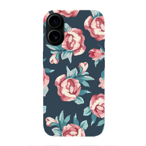 Apple Iphone 16 plus Purple roses Transparent Silicone TPU Θήκη