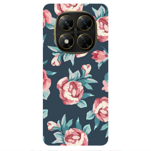 Xiaomi Poco X7 Purple roses Transparent Silicone TPU Θήκη