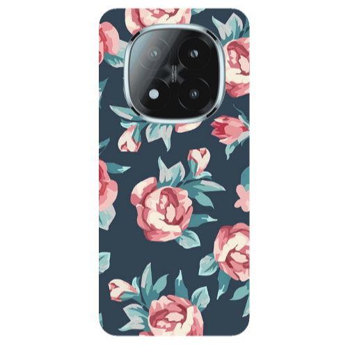 Xiaomi Redmi Note 14 Pro + 5g Purple roses Transparent Silicone TPU Θήκη