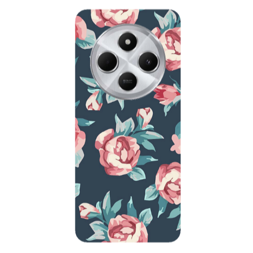 Xiaomi Redmi 14c Purple roses Transparent Silicone TPU Θήκη