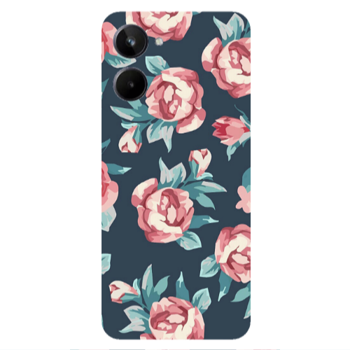 Realme 10 Purple roses Transparent Silicone TPU Θήκη
