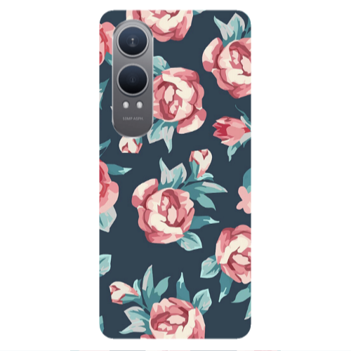 Oneplus Nord Ce 4 lite Purple roses Transparent Silicone TPU Θήκη