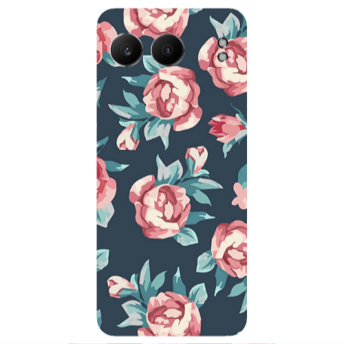 Oneplus Nord 4 Purple roses Transparent Silicone TPU Θήκη