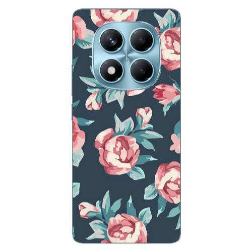 Xiaomi Redmi Note 14 Pro Purple roses Transparent Silicone TPU Θήκη