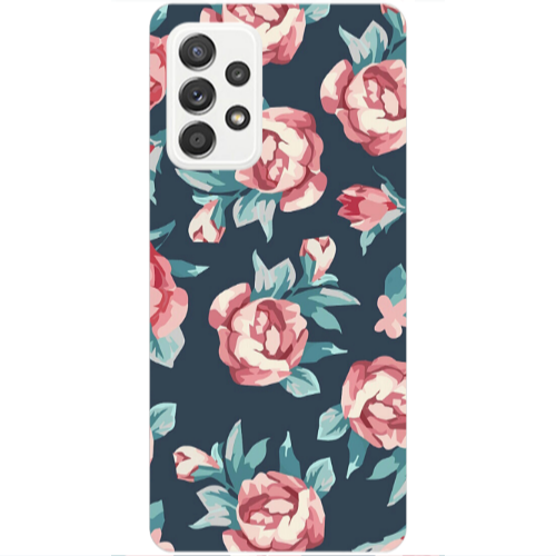 Samsung A52 Purple roses Transparent Silicone TPU Θήκη