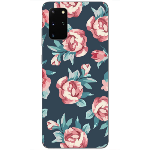 Samsung S20 Plus Purple roses Transparent Silicone TPU Θήκη