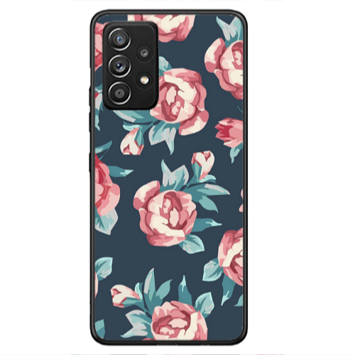 Samsung A53 Purple roses Black Glossy Θήκη