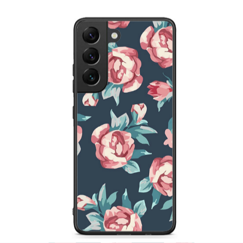 Samsung S22 Plus Purple roses Black Glossy Θήκη