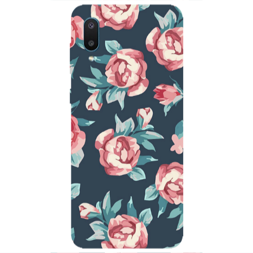 Samsung A02 Purple roses Transparent Silicone TPU Θήκη