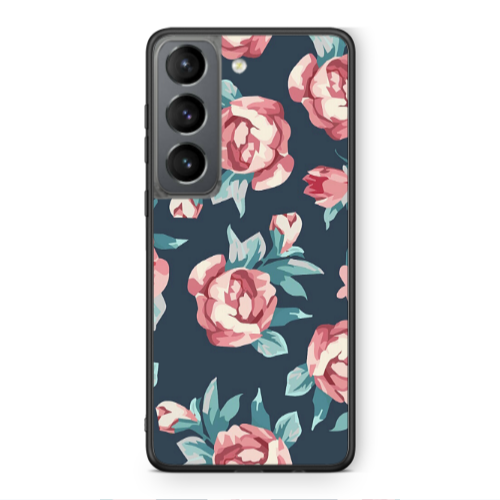 Samsung S21 PLUS Purple roses Black Glossy Θήκη