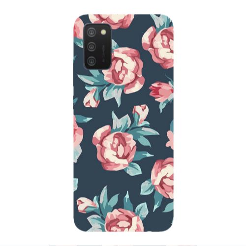 Samsung A03S Purple roses Transparent Silicone TPU Θήκη