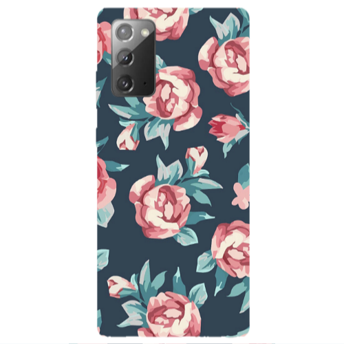 Samsung Note 20 Purple roses Transparent Silicone TPU Θήκη