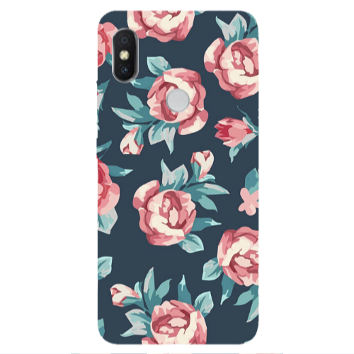 Xiaomi Redmi S2 Purple roses Transparent Silicone TPU Θήκη