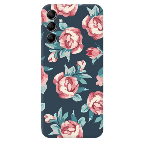 Samsung A14 5G Purple roses Transparent Silicone TPU Θήκη