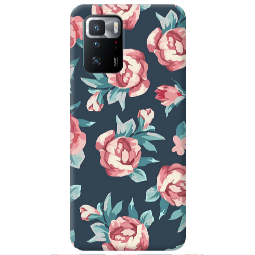 Xiaomi Poco X3 GT Purple roses Transparent Silicone TPU Θήκη