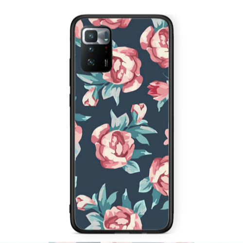 Xiaomi Poco X3 GT Purple roses Black Glossy Θήκη