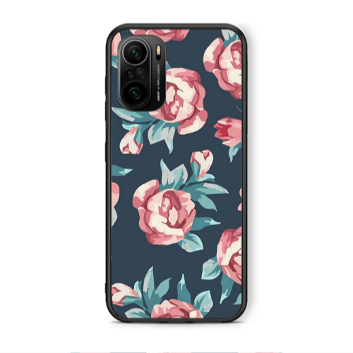 Xiaomi Poco F3 Purple roses Black Glossy Θήκη