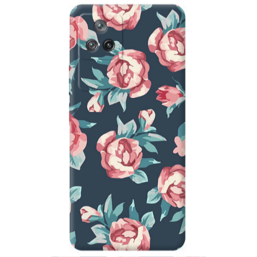 Xiaomi Poco F4 Purple roses Transparent Silicone TPU Θήκη
