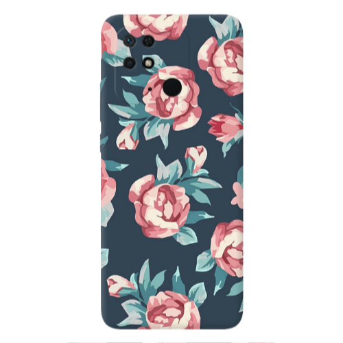 Xiaomi Poco C40 Purple roses Transparent Silicone TPU Θήκη