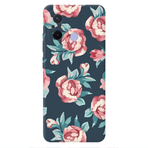 Xiaomi Redmi 12C Purple roses Transparent Silicone TPU Θήκη