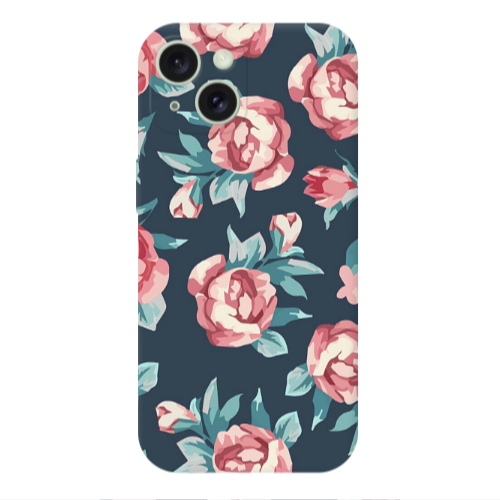 Apple iPhone 15 Plus Purple roses Transparent Silicone TPU Θήκη
