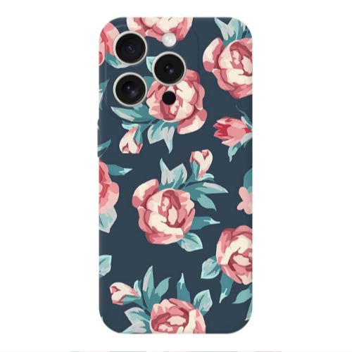 Apple iPhone 15 Pro Max Purple roses Transparent Silicone TPU Θήκη