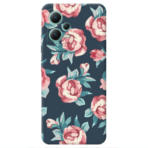 Xiaomi Redmi Note 12 Pro Plus 5G Purple roses Transparent Silicone TPU Θήκη