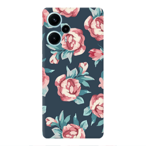 Xiaomi Poco F5 Purple roses Transparent Silicone TPU Θήκη