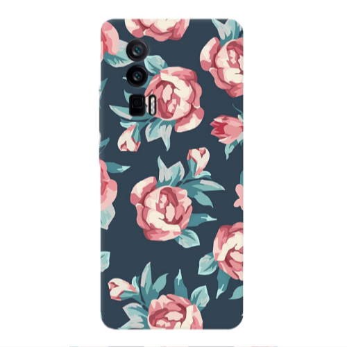 Xiaomi Poco F5 Pro Purple roses Transparent Silicone TPU Θήκη