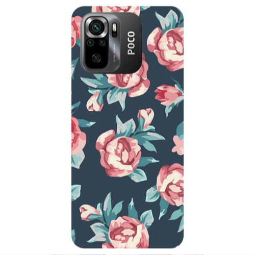 Xiaomi Poco M5 s Purple roses Transparent Silicone TPU Θήκη
