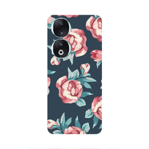 Honor 90 5G Purple roses Transparent Silicone TPU Θήκη