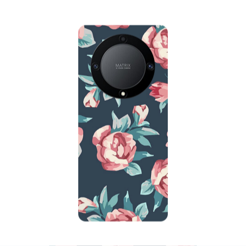 Honor Magic5 Lite 5G Purple roses Transparent Silicone TPU Θήκη